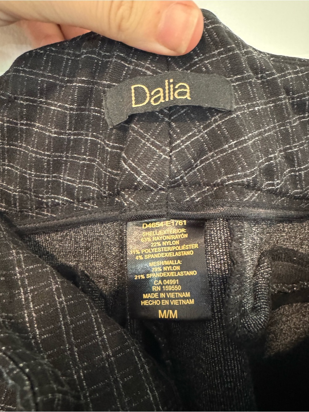 Dalia Black & Gray Skinny Pull-On Work Pants - Picture 3 of 3